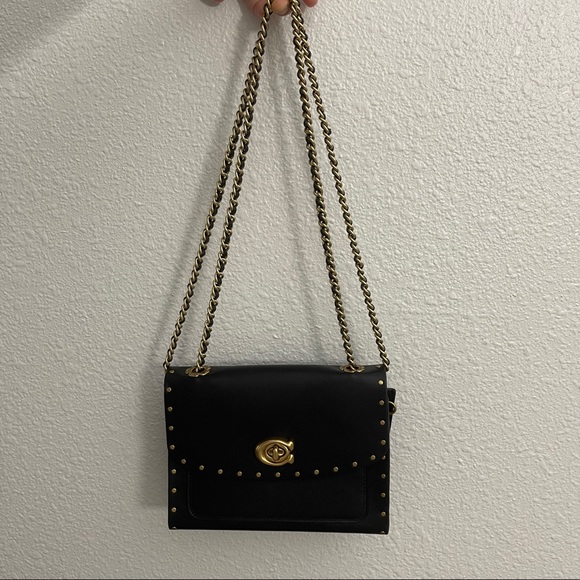 Coach Handbags - Coach Women's Border Rivets Parker 18 Shoulder Bag - Black